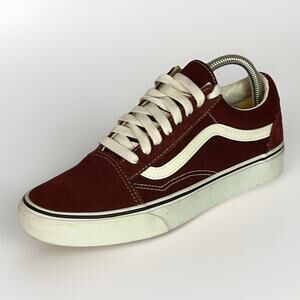 Vans Low Top Sneakers Shoes Womens 8.5 Men 7 Maroon Burgundy Skater Sk8 Retro